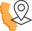 Illustration of California and map pin